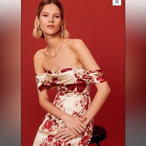 Reformation Lanelle Silk Dress Size 10 Color La Belle